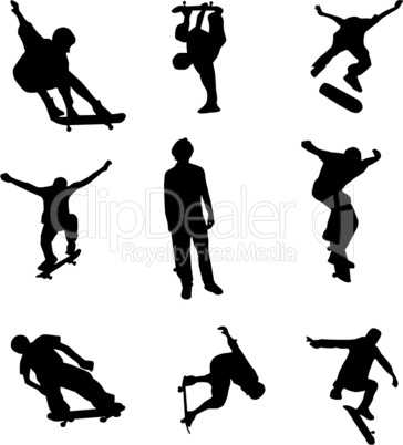 skateboard silhouettes set