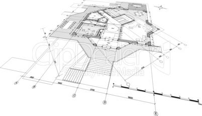vector architecture house plan background