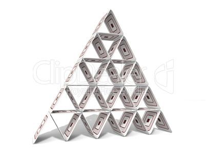 Eine Pyramide gebaut aus Bierdeckeln