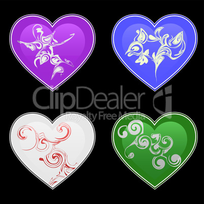 Hearts and ornaments