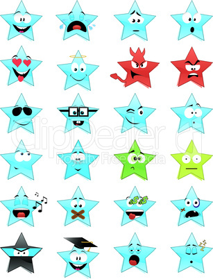 Star-shaped smiley faces