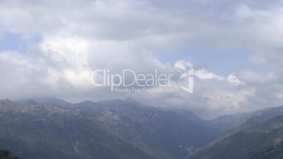 Mountains fog clouds time lapse