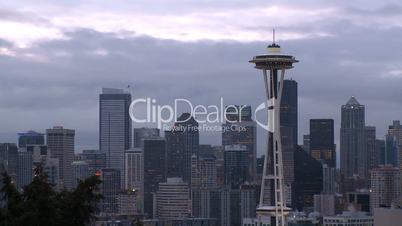 Windy Seattle skyline - time lapse