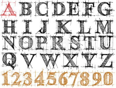 sketch design alphabet