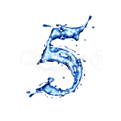 The blue liquid water alphabet with splashes and drops - figure 5