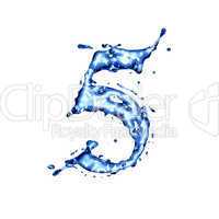 The blue liquid water alphabet with splashes and drops - figure 5