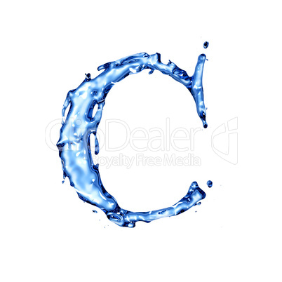 Blue water letter C