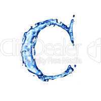 Blue water letter C