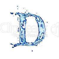Blue water letter D
