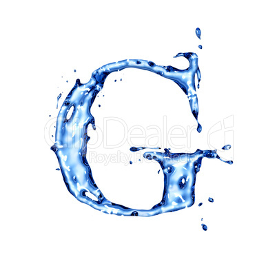 Blue water letter G