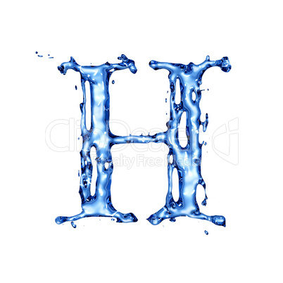 Blue water letter H