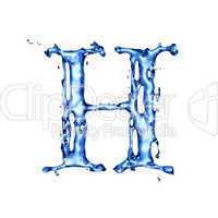 Blue water letter H