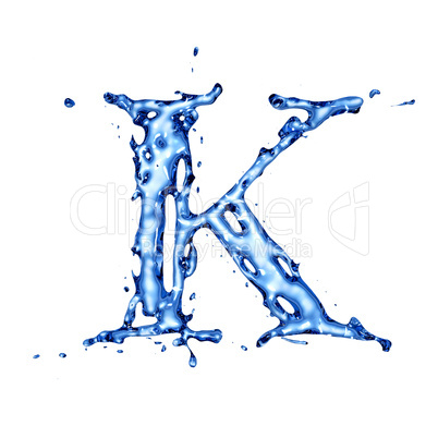 Blue water letter K