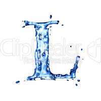 Blue water letter L