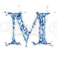 Blue water letter M