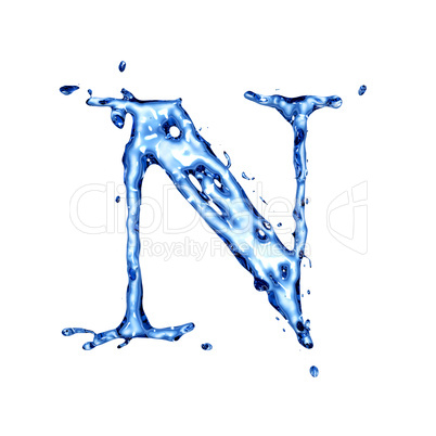 Blue water letter N