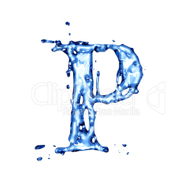 Blue water letter P