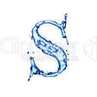 Blue water letter S