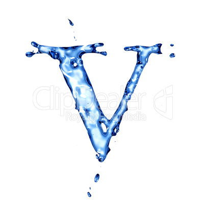 Blue water letter V
