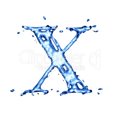 Blue water letter X
