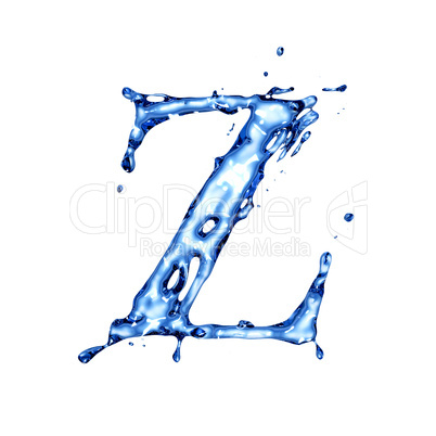 Blue water letter Z