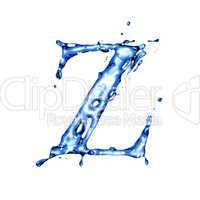 Blue water letter Z