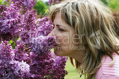 Portrait with lilac