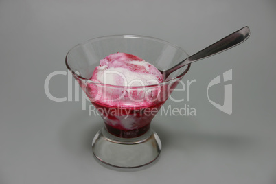 Sundae with berry jam