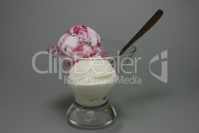 Sundae on grey background