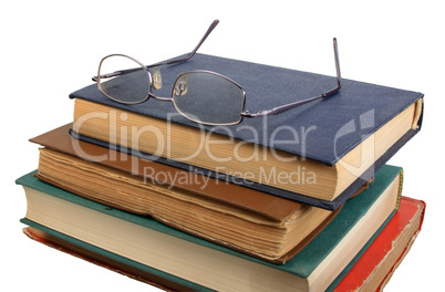 Glasses and books.