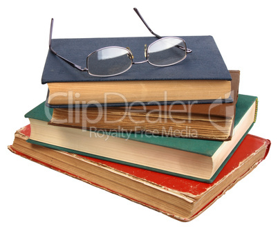 Glasses and books.