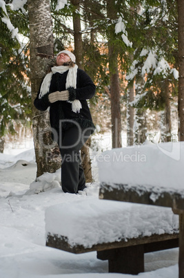 Woman in forest