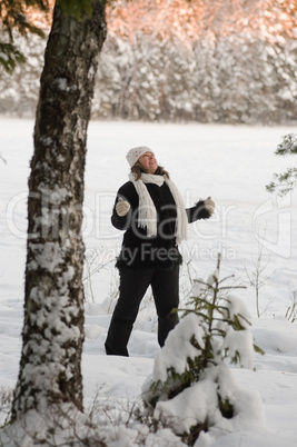 Woman in forest