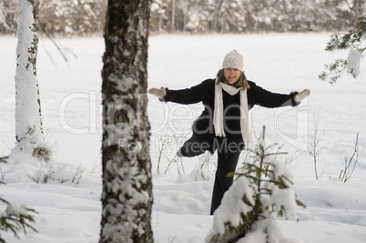 Woman in forest