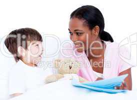 Smiling little boy with his doctor