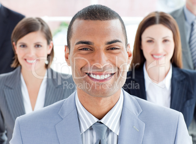 Close-up of successful business team