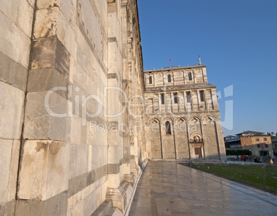 Light snow in Piazza dei Miracoli, Pisa, Italy