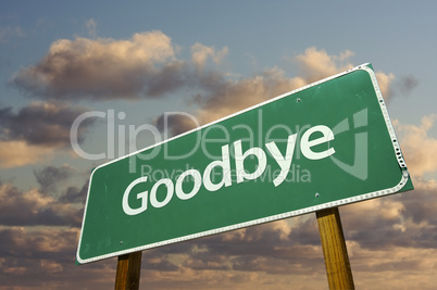 Goodbye Green Road Sign
