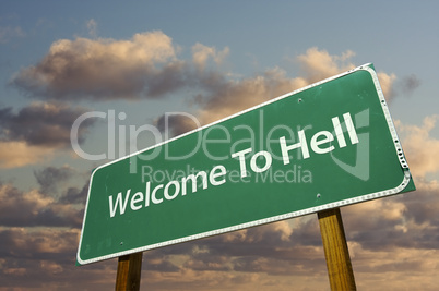 Welcome To Hell Green Road Sign