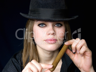 graceful lady and cigar