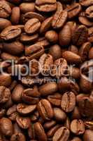 Coffe beans background, macro closeup