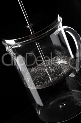 French-press in black background_3