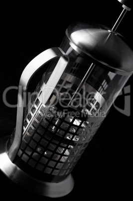 French-press in black background_7
