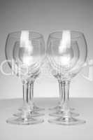 Still-life with empty glasses over white background_2