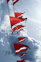 Red-white triangular flags