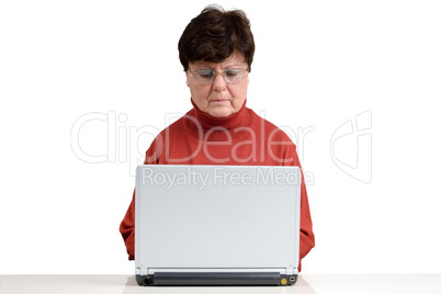 Senior woman with a notebook