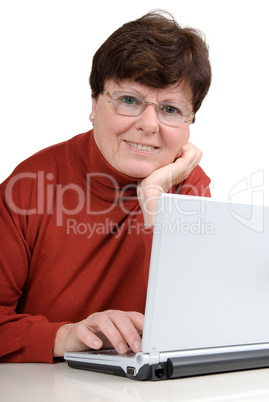 Senior woman with a notebook