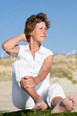 Senior woman at the beach