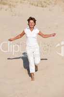 Jumping at the beach