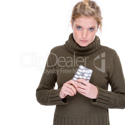 Woman with pills